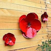 Algopix Similar Product 17 - Giant Wall Hanging Poppy Set of 3 Red