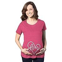 Algopix Similar Product 20 - Maternity Love Script Heart T Shirt