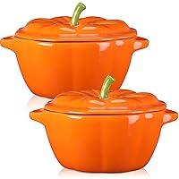 Algopix Similar Product 5 - Ziliny 2 Pcs Pumpkin Bowls Ceramic