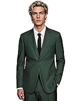 Algopix Similar Product 17 - HUUTOE Dark Green Men Suit Mens Suits