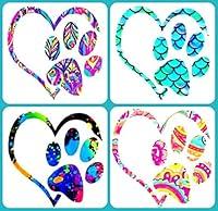 Algopix Similar Product 13 - Dog Paw Print Heart Vinyl Decal Sticker