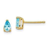 Algopix Similar Product 14 - 14k Yellow Gold 5x3mm Pear Blue Topaz