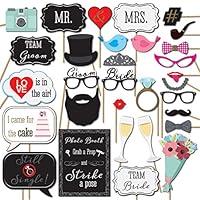 Algopix Similar Product 19 - Wedding Photo Booth Props with 8 x