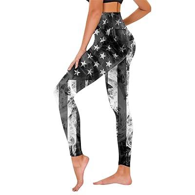 American Flag Stars & Stripes Yoga Leggings for Women High Waist