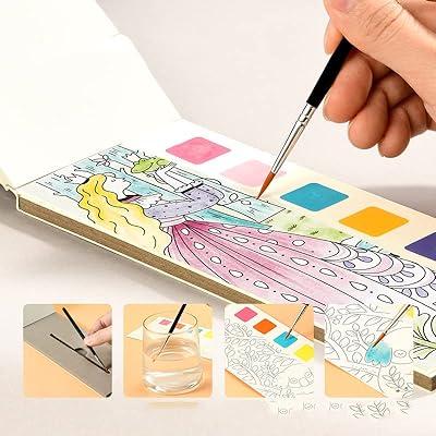 3 Pack Watercolor Coloring Books for Kids Ages 4-8,Pocket Watercolor  Painting Books,Paint with Water Books for Toddlers,Water Coloring Art Kit  for