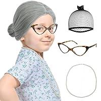 Algopix Similar Product 16 - IMEYLE 4PCS Gray Old Lady Wig Granny