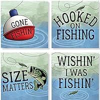 Algopix Similar Product 9 - Carson Fishing Square House Coaster Set