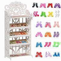 Algopix Similar Product 2 - 1 Doll Shoes Rack  20 Pairs Doll Shoes