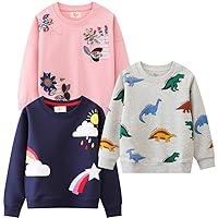 Algopix Similar Product 15 - GFQLONG 3PCS Baby Toddler Girl Crewneck