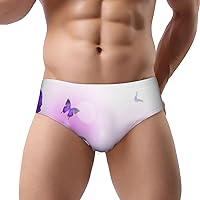 Algopix Similar Product 20 - Butterfly Purple Flowers Mens Swim