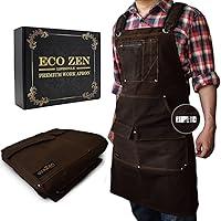Algopix Similar Product 19 - 16oz Waxed Canvas Work Apron with Tape