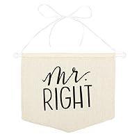 Algopix Similar Product 7 - Mr Right Wedding Canvas Chair Sign