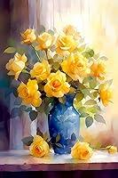 Algopix Similar Product 5 - JOEAUEN DIY Yellow Roses in Glass Vase