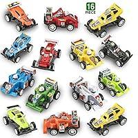 Algopix Similar Product 8 - Prextex 16 Pack Kids Racing Car Pull