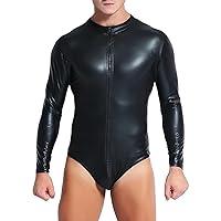Algopix Similar Product 10 - Alvivi Mens One Piece Wetlook Faux