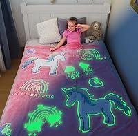 Algopix Similar Product 16 - Unicorn Blanket  Glow in The Dark