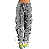 Algopix Similar Product 10 - Baggy Parachute Pants for Women Y2k