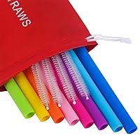 Algopix Similar Product 10 - Mcool Silicone Straws 8Pcs Straight