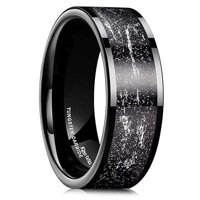 Best Deal for King Will 8mm Tungsten Carbide Ring for Men Black Wedding