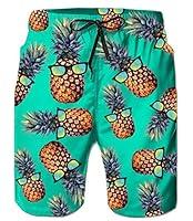 Algopix Similar Product 12 - Mens Pineapple Blue Summer Quick Dry