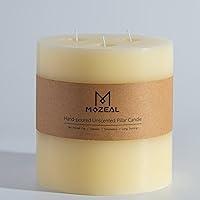 Algopix Similar Product 7 - MOZEAL Extra Large 3 Wick Ivory Pillar