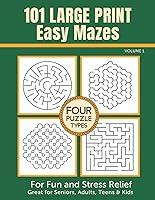 Algopix Similar Product 12 - 101 Large Print Easy Mazes for Fun and