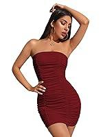 Algopix Similar Product 12 - SheIn Womens Sleeveless Ruched Bodycon
