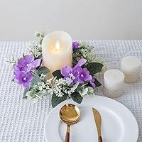 Algopix Similar Product 13 - 2 Pcs Artificial Hydrangea Candle Rings