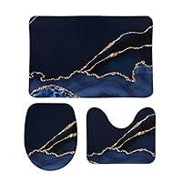 Algopix Similar Product 2 - Jinoarob Bathroom Rugs Set 3 Piece Blue