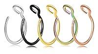 Algopix Similar Product 13 - Velcare 5 Pcs Nose Rings Hoop 20 Gauge