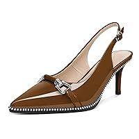 Algopix Similar Product 9 - YODEKS Slingback Kitten Heels for Women