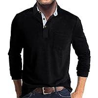 Algopix Similar Product 3 - PICKLION Mens Long Sleeve Polo Shirts