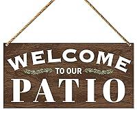 Algopix Similar Product 6 - Patio Wood Sign Decor Welcome Sign for