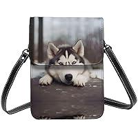 Algopix Similar Product 9 - Husky Dog Print Small Cell Phone Purse