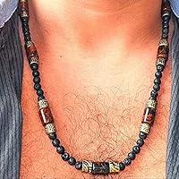 Algopix Similar Product 9 - Men Long Necklace  Real Gemstone