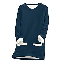 Algopix Similar Product 7 - Binmer Womens Sherpa Lined Sweatshirts