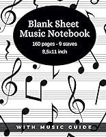 Algopix Similar Product 7 - Blank Sheet Music Notebook with Music