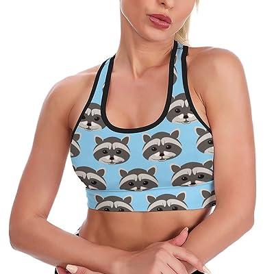 Best Deal for Womens Comfort Fit Racerback Yoga Bra Stretchy Raccoon Cute