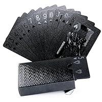 Algopix Similar Product 20 - Joyoldelf Cool Black Foil Poker Playing