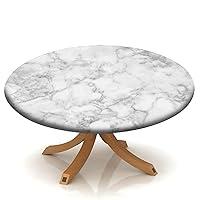 Algopix Similar Product 5 - Marble Round Fitted Table Cover Cloudy