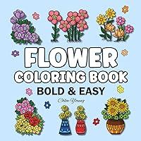 Algopix Similar Product 10 - Bold  Easy Flower Coloring Book Cute