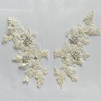Algopix Similar Product 3 - Handsewing Beads lace Applique one Pair