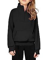 Algopix Similar Product 3 - Arshiner Girls Half Zip Sweatshirt