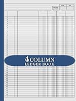 Algopix Similar Product 10 - 4 Column Ledger Book Four Columnar
