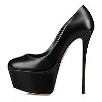 Algopix Similar Product 11 - FOWT Women Chic Round Toe Platform