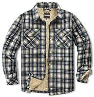 Algopix Similar Product 10 - Puwasa Mens Fleece Lined Plaid Flannel