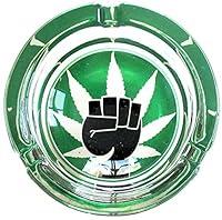 Algopix Similar Product 13 - Weed Power Marijuana Round Glass Ashtray