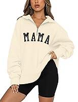 Algopix Similar Product 20 - QLIPIN Mama Sweatshirt Women Mom Life