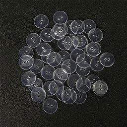 Plastic Resin Round Two Holes Transparent Clear Sewing Buttons For  Accessories