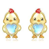 Algopix Similar Product 4 - Dreamboat Chicken Stud Earrings for